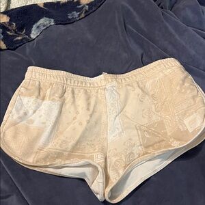 Fabletics Cream and White Women Shorts